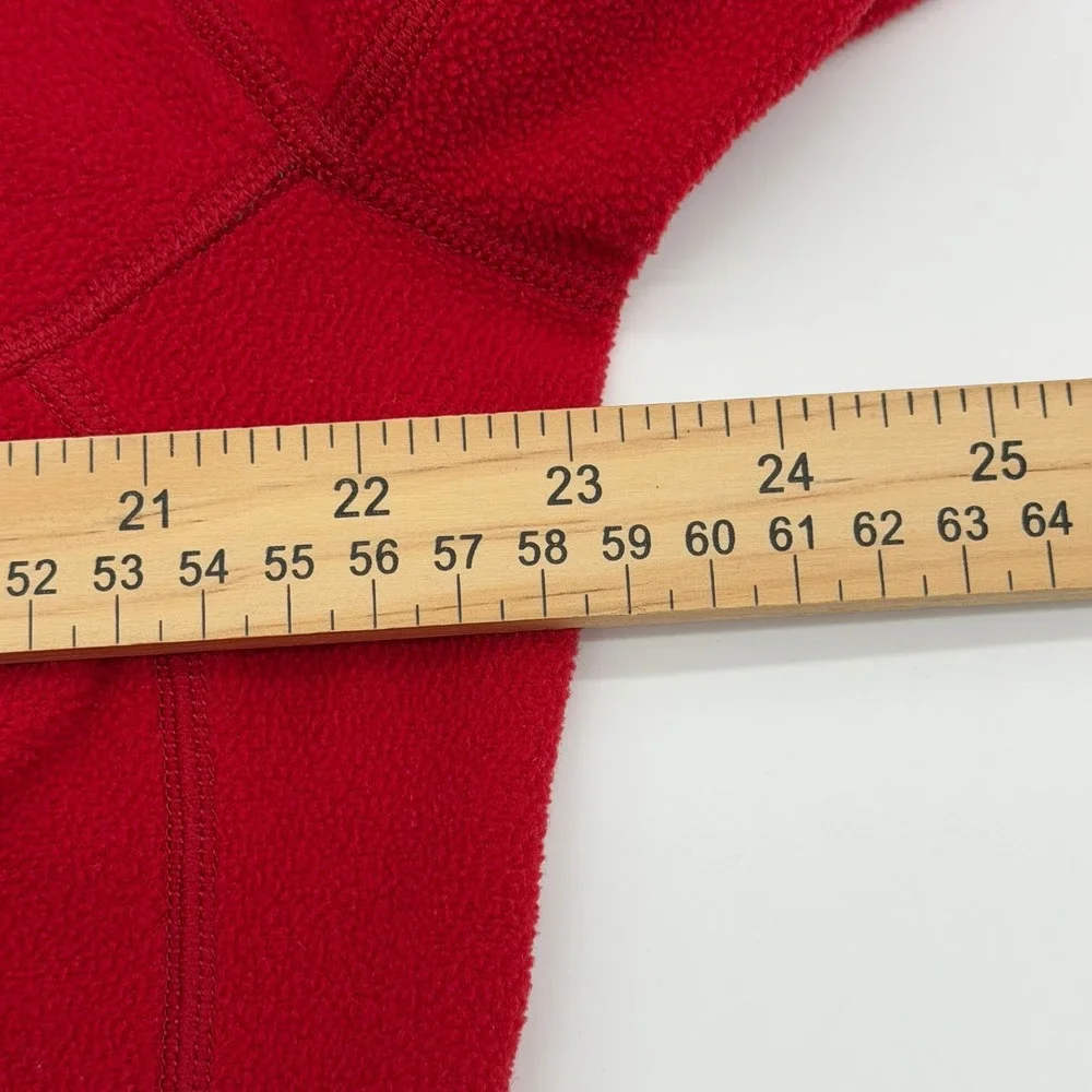 The North Face Mens XL Red Full Zip Fleece Jacket Mock Neck Chest Pocket Logo
